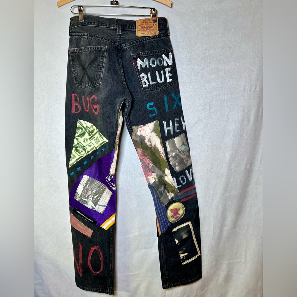 Guernika Levi’s 501 Hand-Painted Jeans Reworked Art Denim Collectible 29x34 RARE - Picture 16 of 16